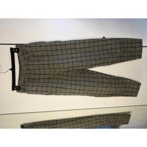 Vintage Wool Plaid Patterned Straight Leg Pants